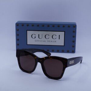 Gucci GG1789S 002 Square Sunglasses - Dark Havana/Brown